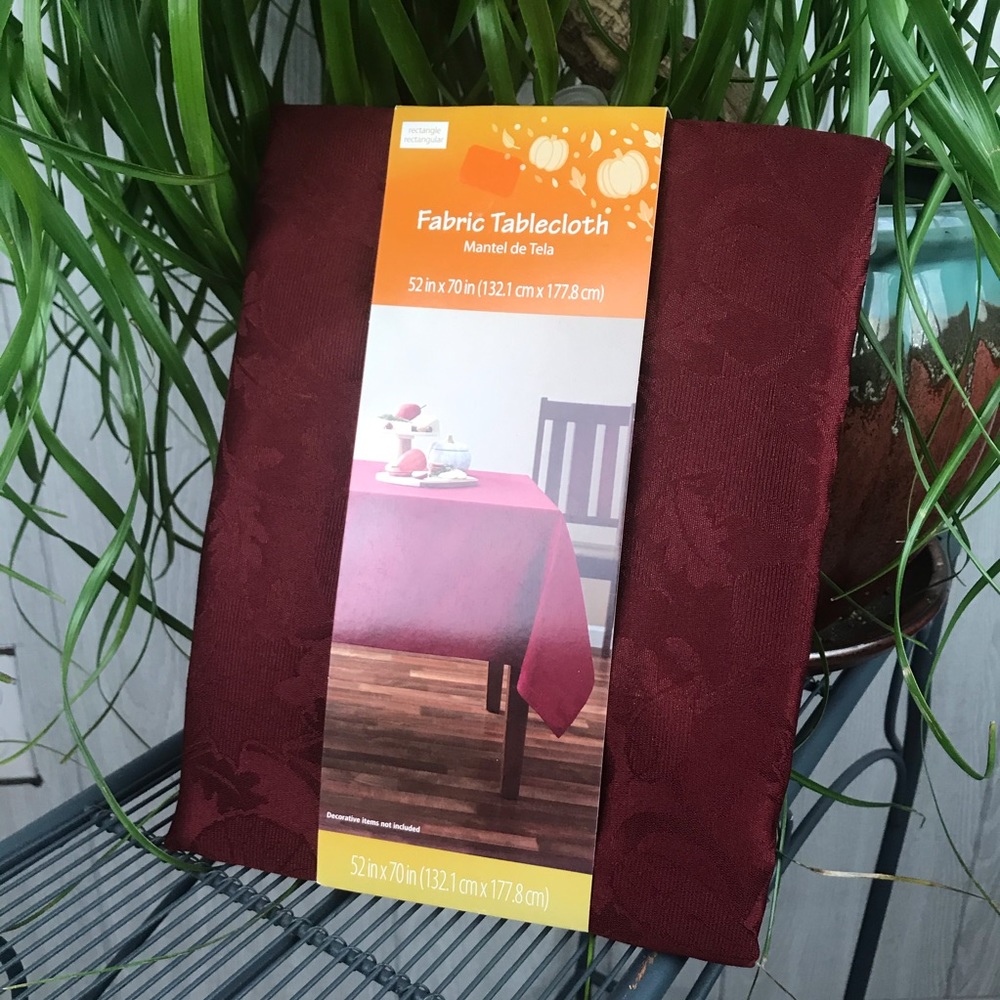 Fall fabric tablecloth maroon rectangle washable